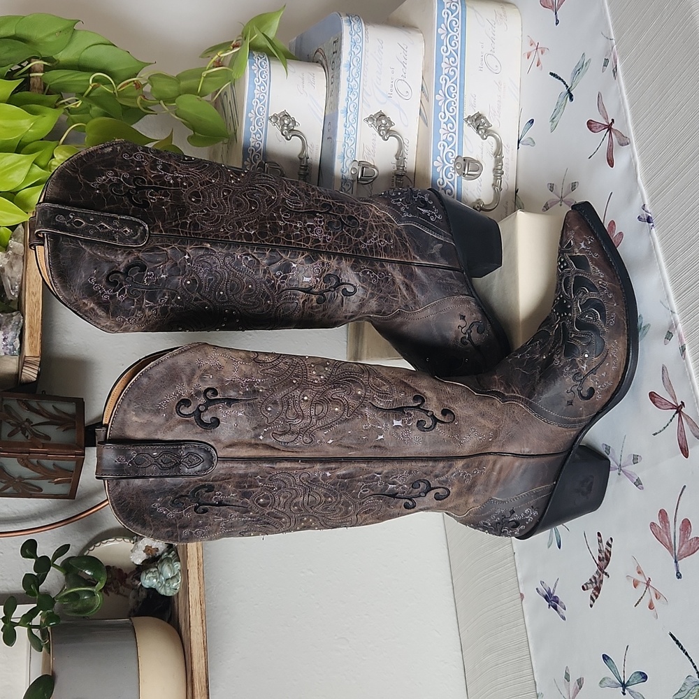 Sterling River Thunder Cat Taupe Tall Boot  Woman's Size 9.5